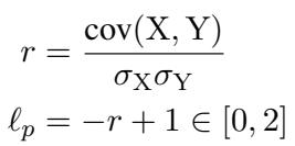 公式 8: 皮尔逊相关系数损失。