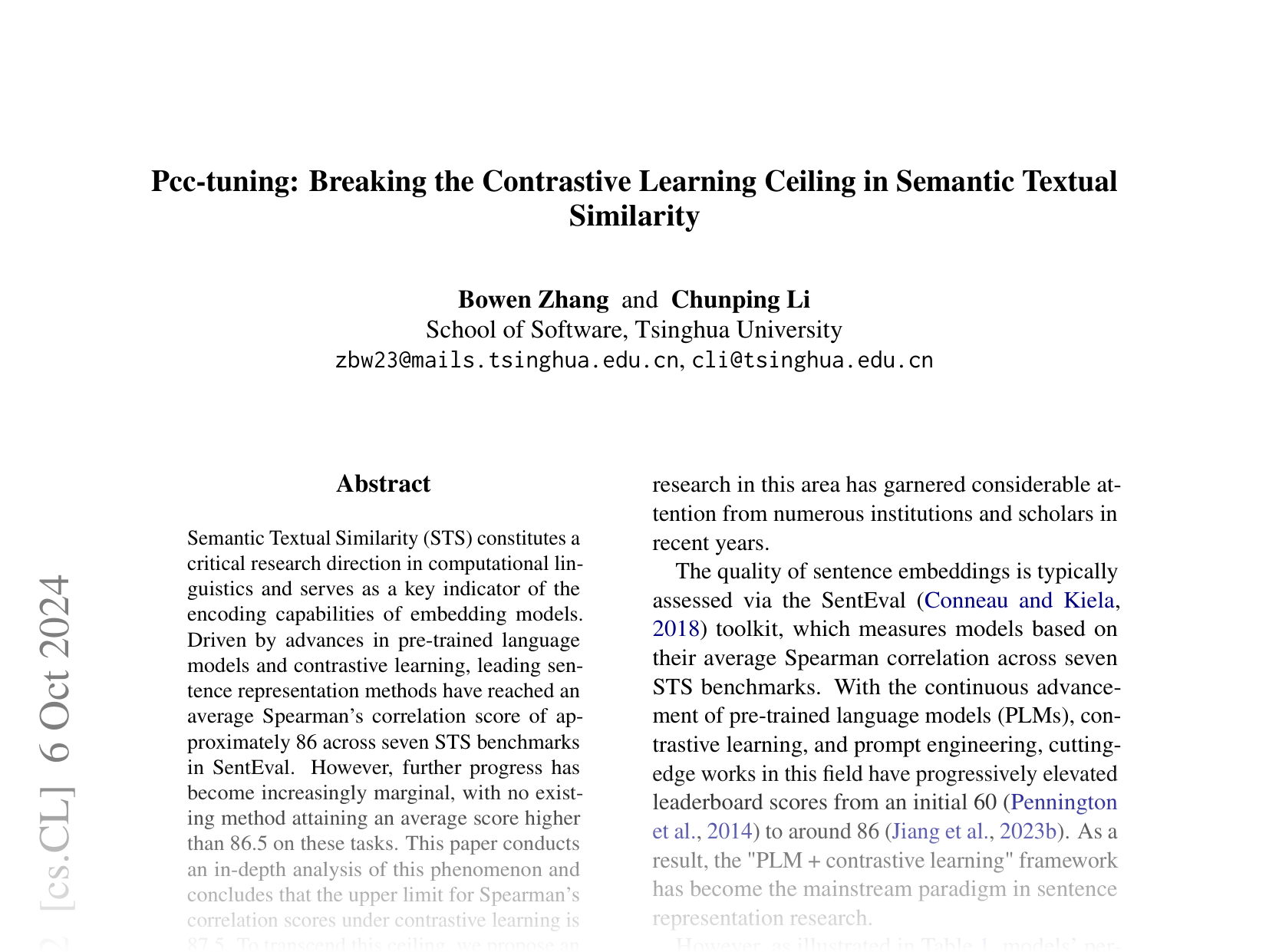 [PCC-tuning: Breaking the Contrastive Learning Ceiling in Semantic Textual Similarity 🔗](https://arxiv.org/abs/2406.09790)