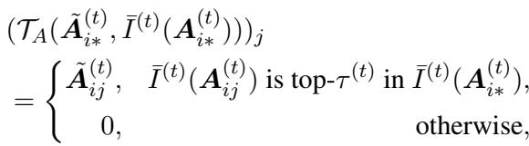 The pruning logic for matrix A based on importance scores.