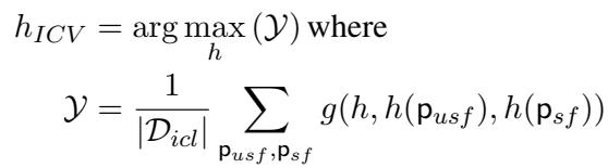 Equation 7: Optimization objective for the ICV.