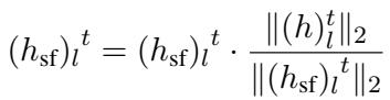 Equation 10: Normalizing the steered hidden states.