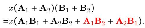 展示混合子空间展开的公式。