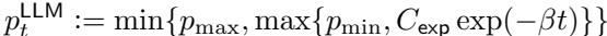 LLM 概率指数衰减公式。