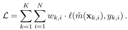 最终加权损失函数公式。
