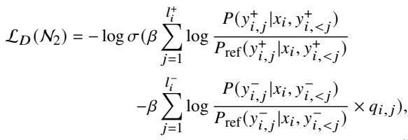 Equation showing the final DPO loss function with noisy token filtering.
