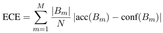 预期校准误差 (ECE) 公式