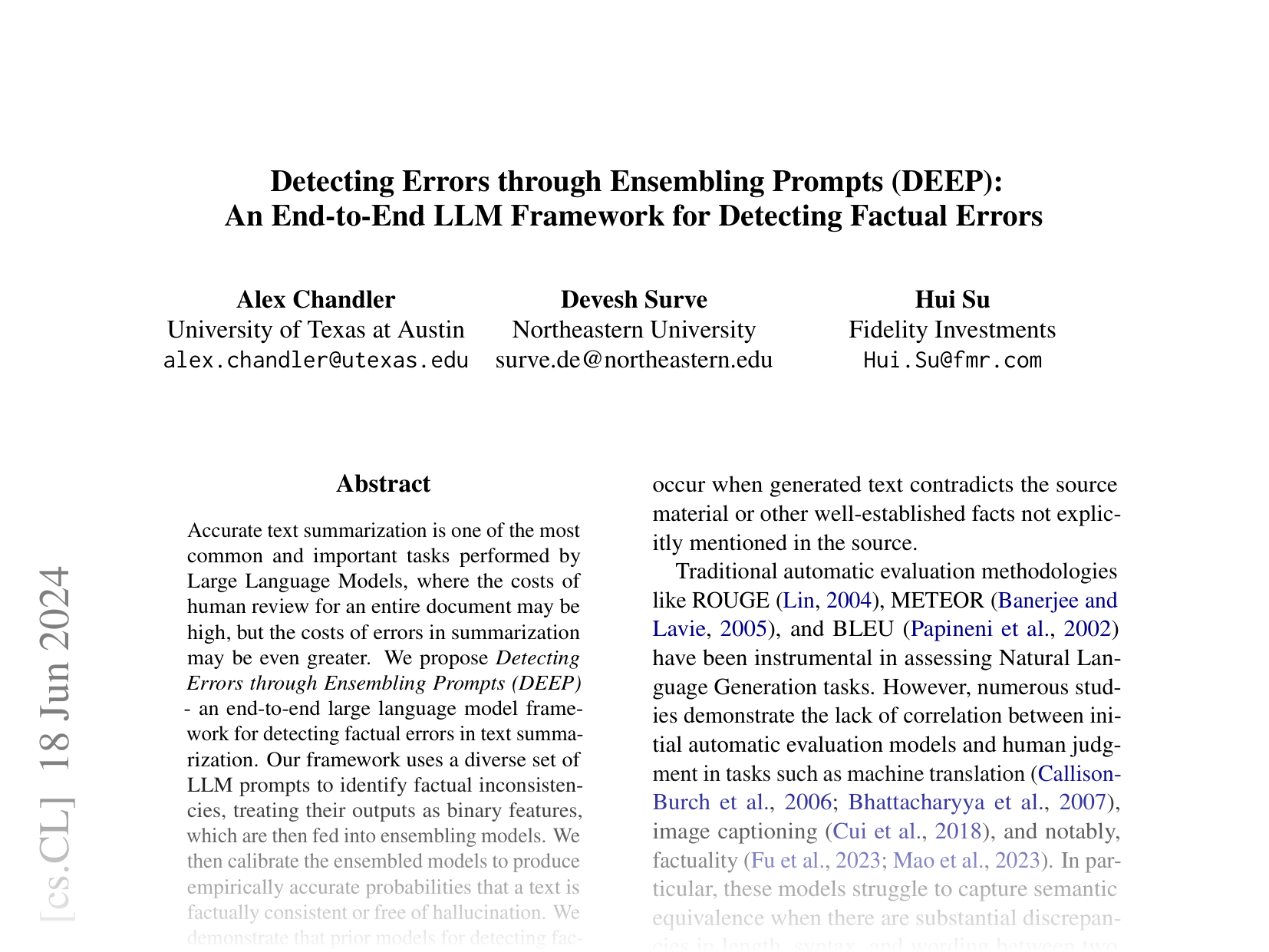[Detecting Errors through Ensembling Prompts (DEEP): An End-to-End LLM Framework for Detecting Factual Errors 🔗](https://arxiv.org/abs/2406.13009)