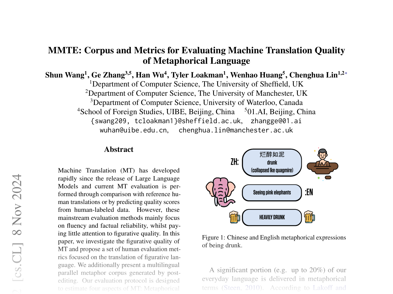 [MMTE: Corpus and Metrics for Evaluating Machine Translation Quality of Metaphorical Language 🔗](https://arxiv.org/abs/2406.13698)