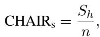 CHAIR s 的公式，计算包含幻觉的描述所占的比例。