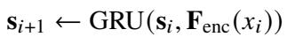 展示使用 GRU 更新状态的公式。