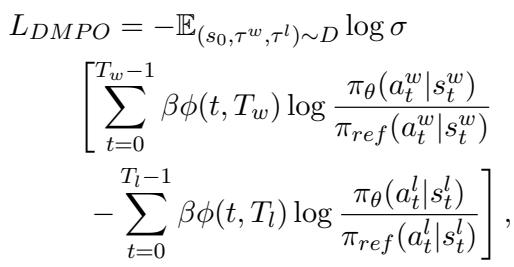 最终的 DMPO 损失方程。