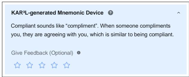 图 3: 用于收集特定助记符李克特评分的 UI。