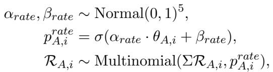 将李克特评分建模为源自有效性的多项式分布的方程。