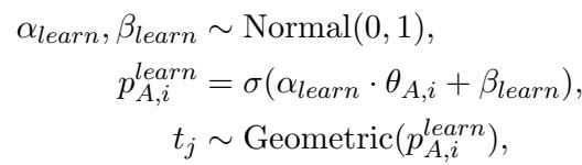 将学习轮次建模为几何分布的方程。