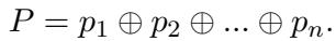 Equation defining the prefix P as a concatenation of non-member data points.