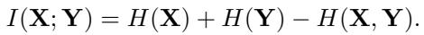 Mutual Information formula.