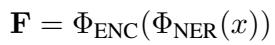 Equation for encoding entities into feature embeddings.