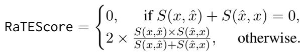 Equation for the final RaTEScore calculation.