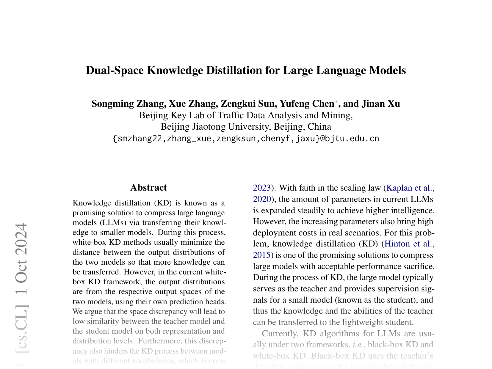 [Dual-Space Knowledge Distillation for Large Language Models 🔗](https://arxiv.org/abs/2406.17328)