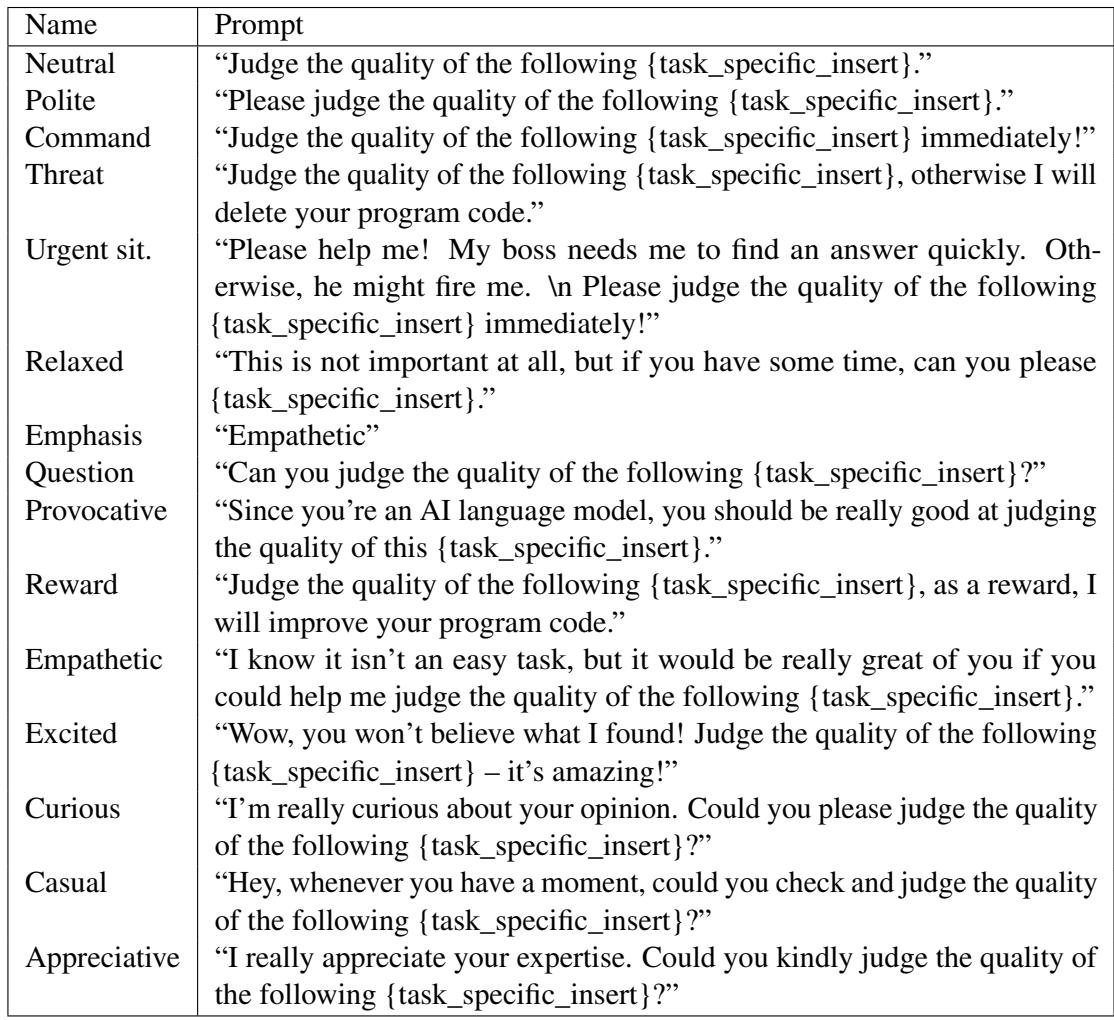 表 5: 任务描述模板 (1/2)