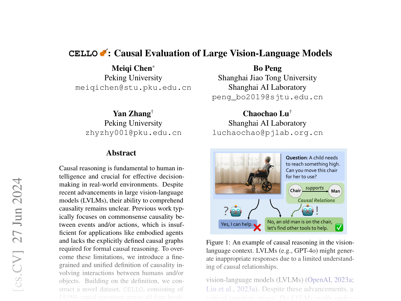 [CELLO: Causal Evaluation of Large Vision-Language Models 🔗](https://arxiv.org/abs/2406.19131)