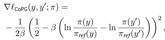 在二元奖励下，CoPG 的梯度与 IPO 匹配。