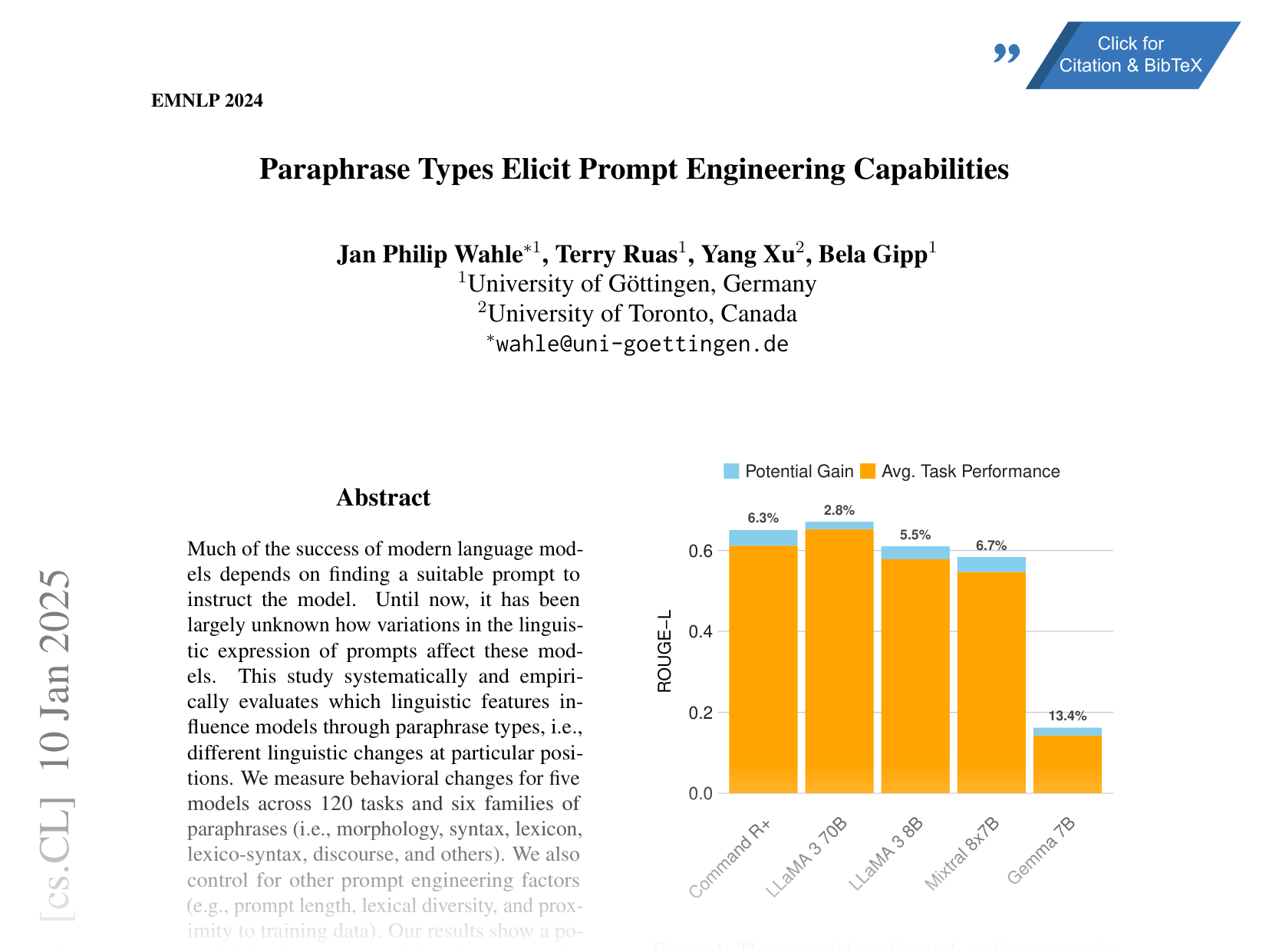 [Paraphrase Types Elicit Prompt Engineering Capabilities 🔗](https://arxiv.org/abs/2406.19898)