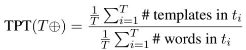 Equation for Templates-per-Token.