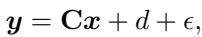 The Factor Analysis equation relating observed data to latent variables.