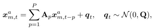 The autoregressive state space model equation.