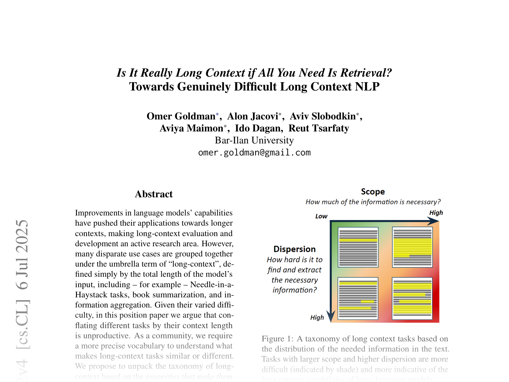 [Is It Really Long Context if All You Need Is Retrieval? 🔗](https://arxiv.org/abs/2407.00402)
