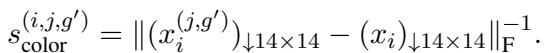 Equation for color fidelity using Frobenius norm.