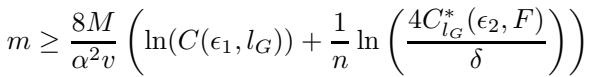 关于 m (每个任务的样本数) 的界限，这是实现良好任务内泛化所必需的。