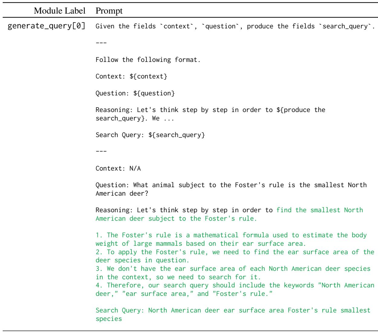 展示 HotPotQA 提示模板的表格。