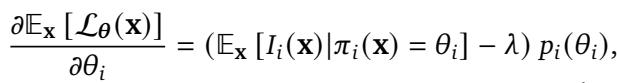 期望损失相对于阈值 θ 的解析导数。