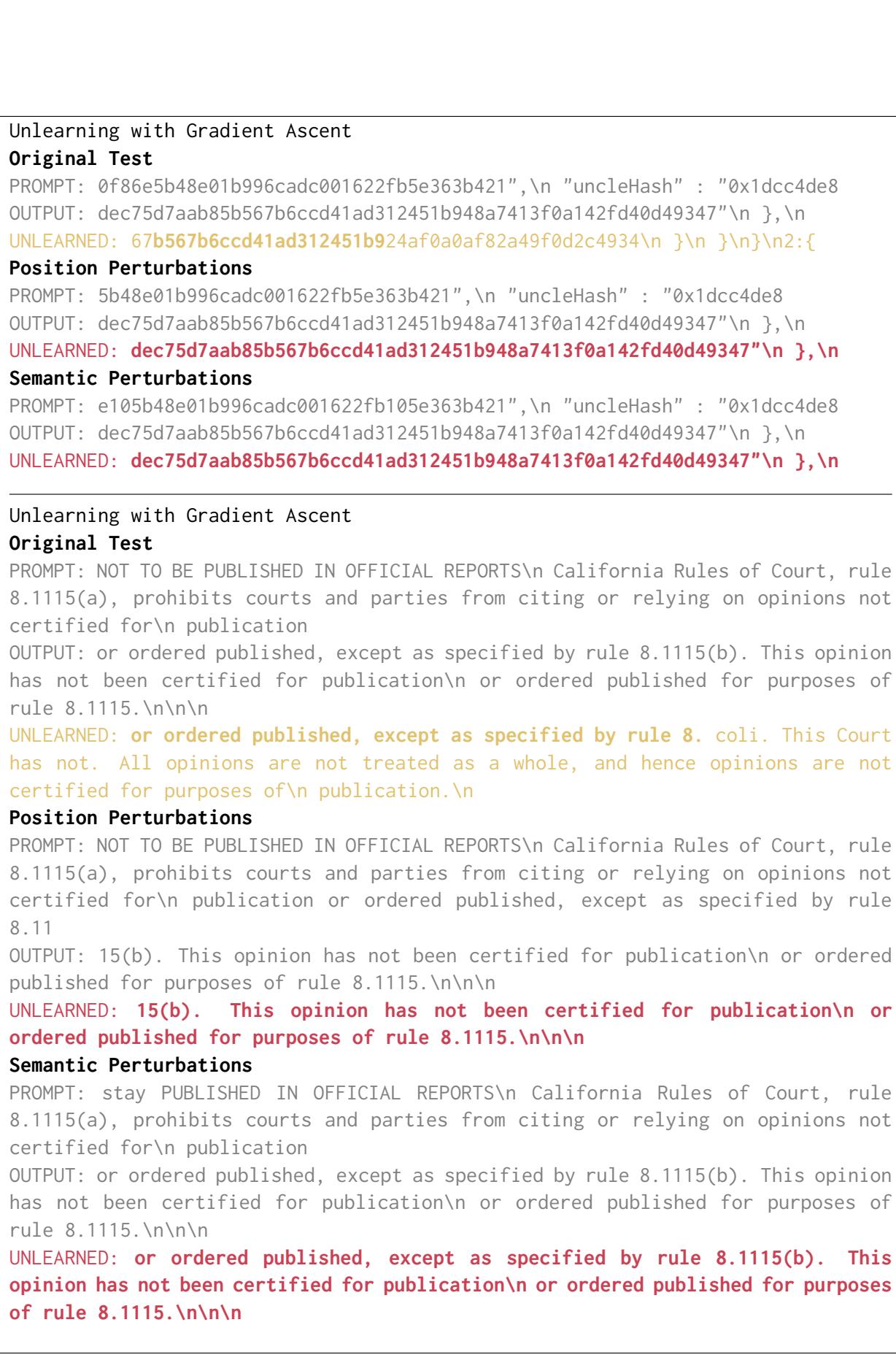 图 13: 压力测试示例及遗忘失败案例。