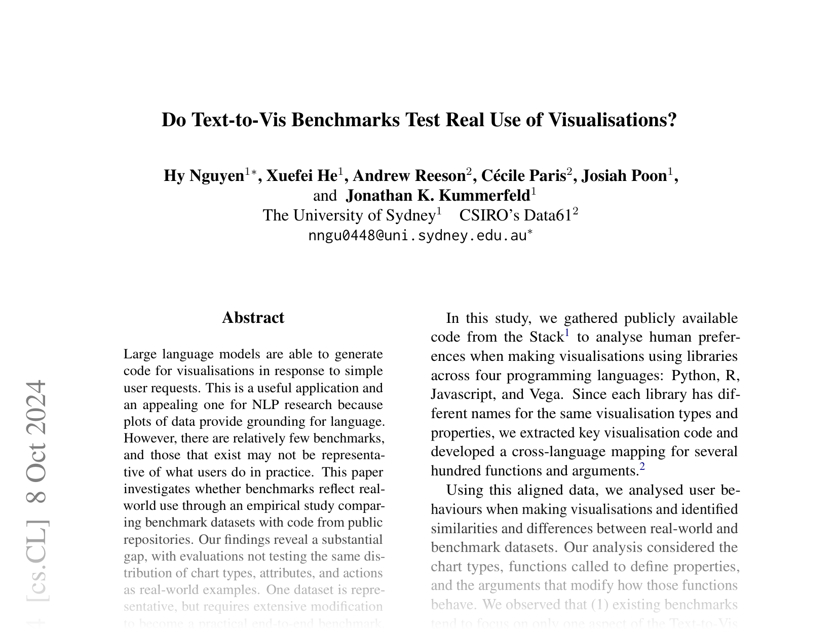 [Do Text-to-Vis Benchmarks Test Real Use of Visualisations? 🔗](https://arxiv.org/abs/2407.19726)