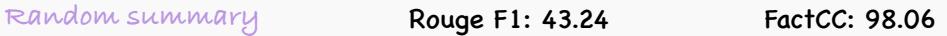 图 8: XSUM 中的案例分析，比较 Random 和 LM-DPP 的摘要。