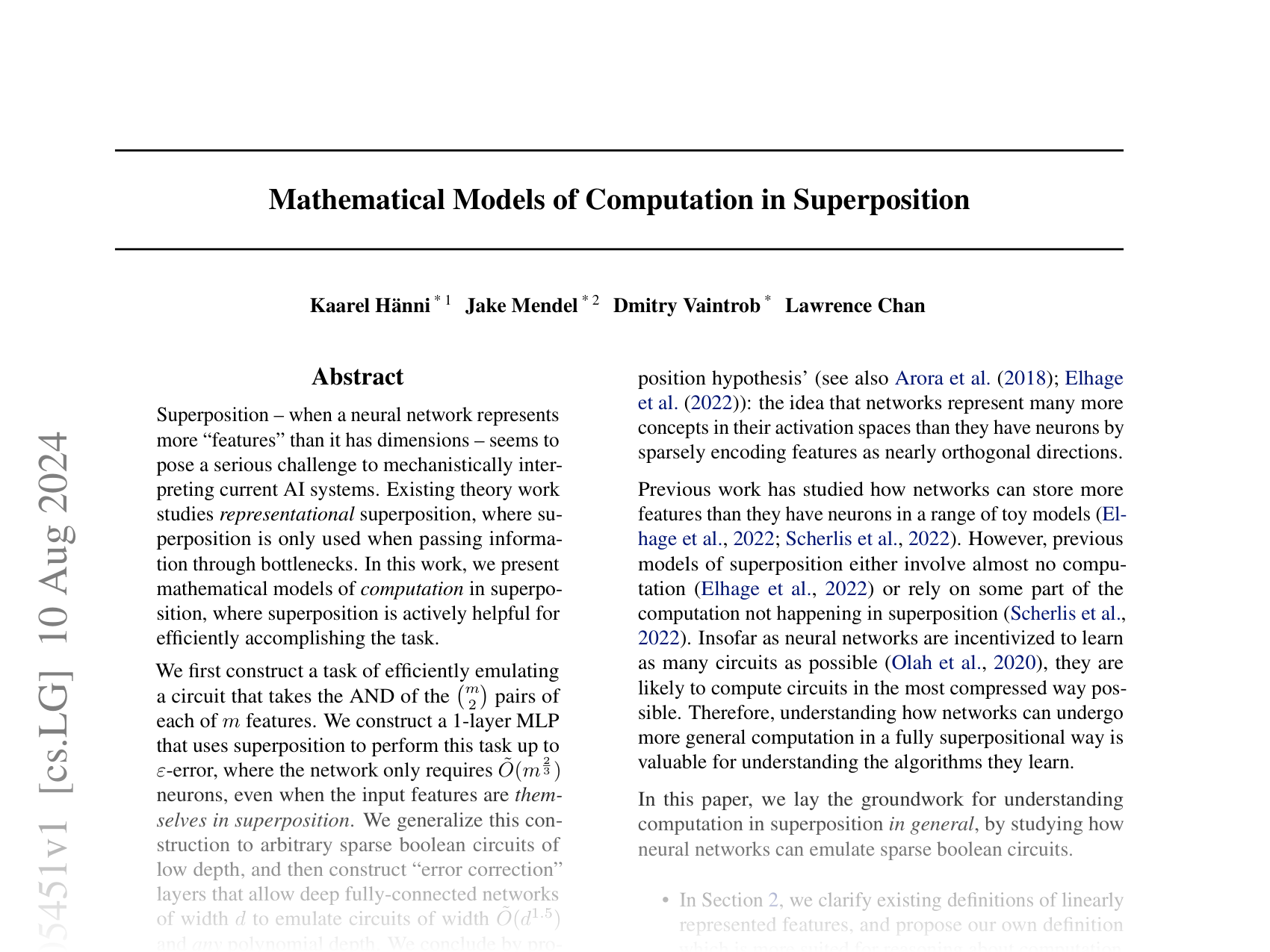 [Mathematical Models of Computation in Superposition 🔗](https://arxiv.org/abs/2408.05451)