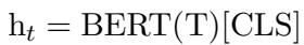 使用 CLS token 的 BERT 编码公式。