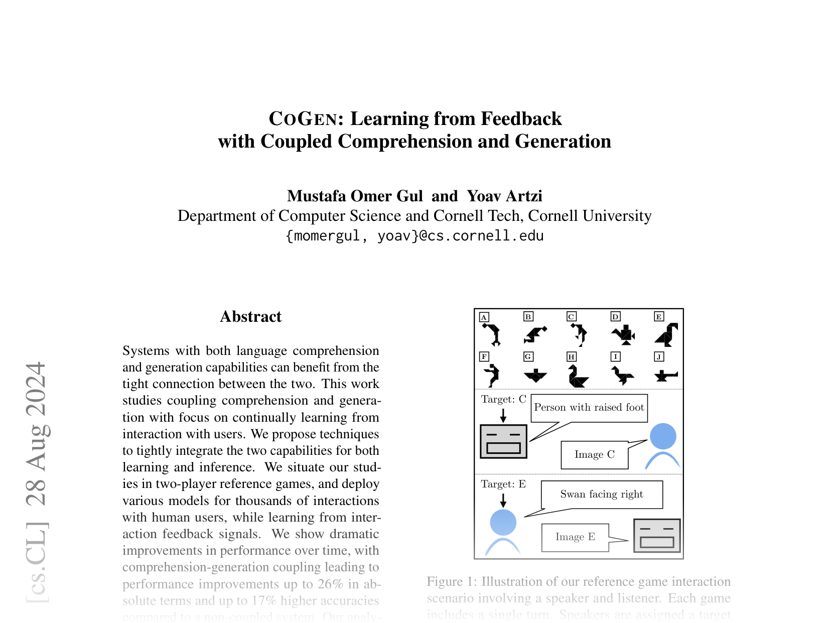 [COGEN: Learning from Feedback with Coupled Comprehension and Generation 🔗](https://arxiv.org/abs/2408.15992)
