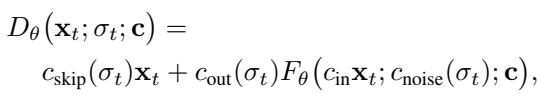 Equation 3: The preconditioning function for the denoiser.