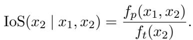 Equation 2: 第二个 Token 的 IoS 计算