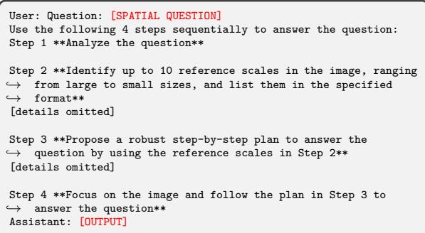 Figure 3: We propose SpatialPrompt, a specialized text prompt designed to improve quantitative spatial reasoning capabilities in VLMs.
