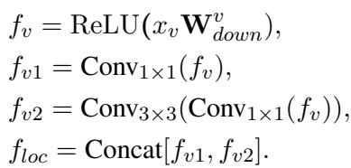 局部卷积适配器处理公式