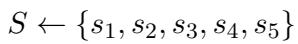 Formal definition of the scenario set containing 5 sentences.