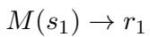 Equation showing Model M taking sentence s1 and outputting response r1.