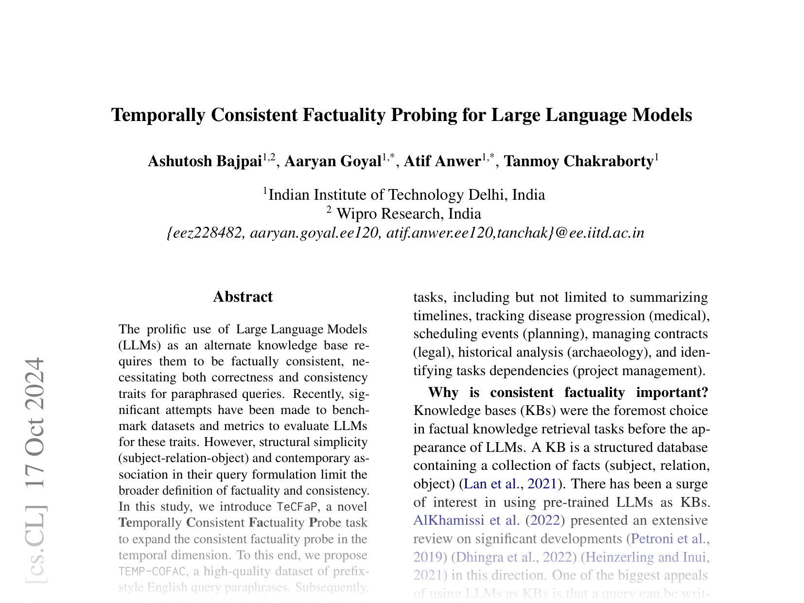 [Temporally Consistent Factuality Probing for Large Language Models 🔗](https://arxiv.org/abs/2409.14065)