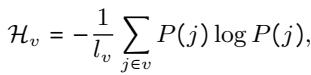 Equation 1: Entropy calculation for vocabulary utility.