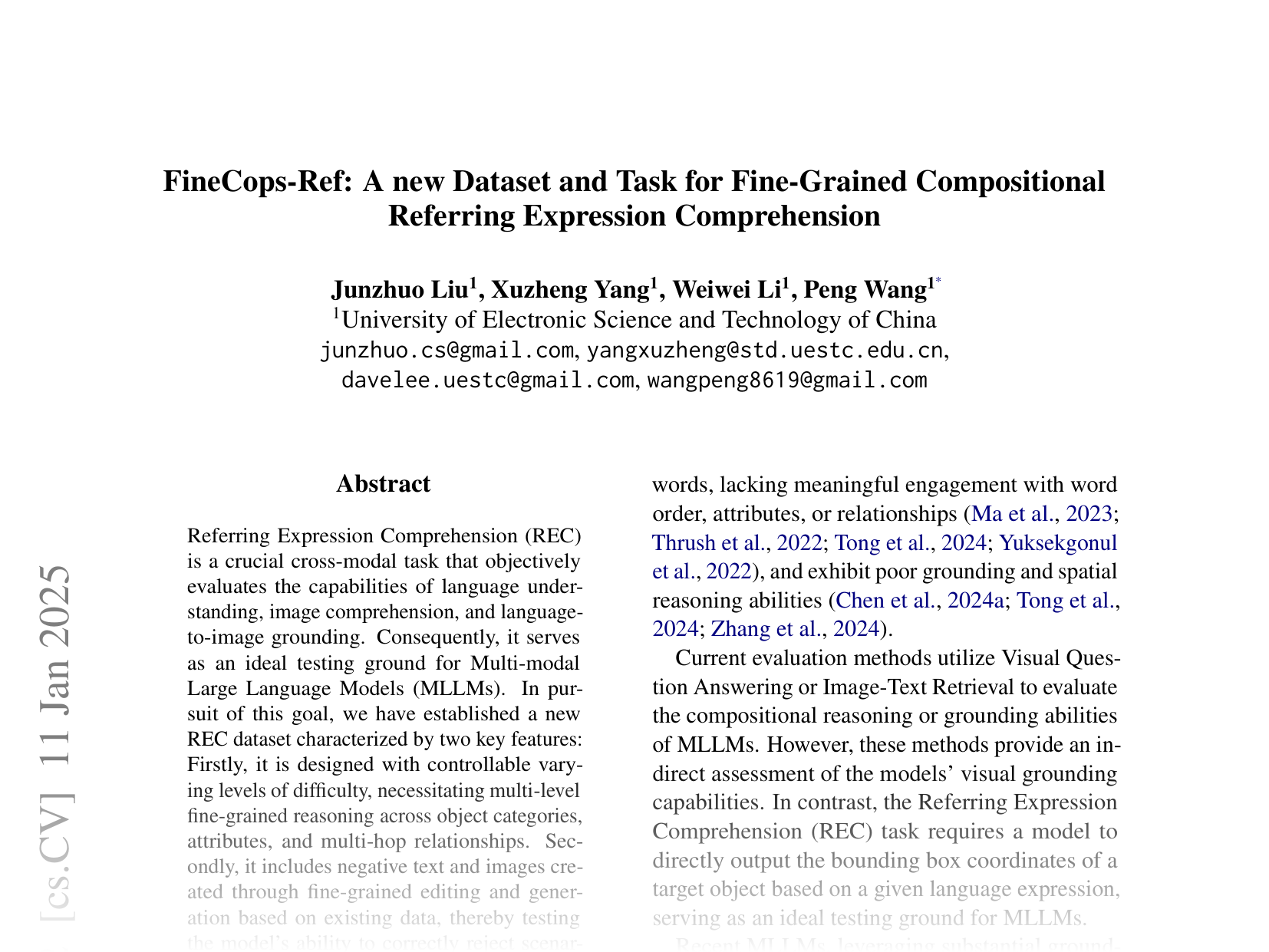 [FineCops-Ref: A new Dataset and Task for Fine-Grained Compositional Referring Expression Comprehension 🔗](https://arxiv.org/abs/2409.14750)